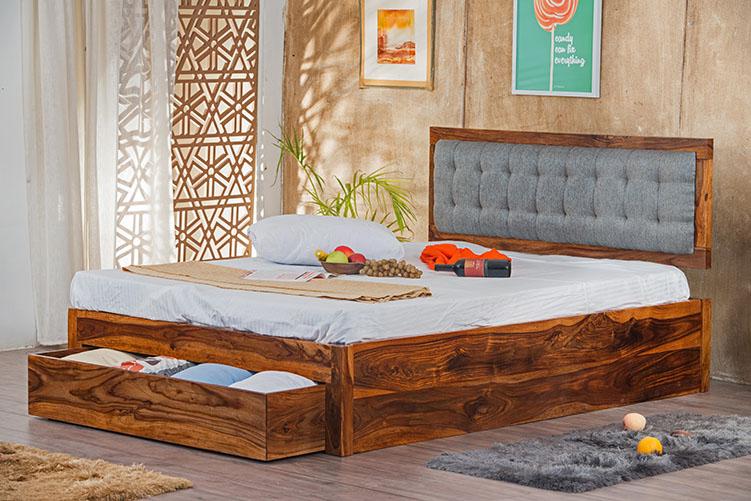 Solid Wood Estonia Bed Grey
