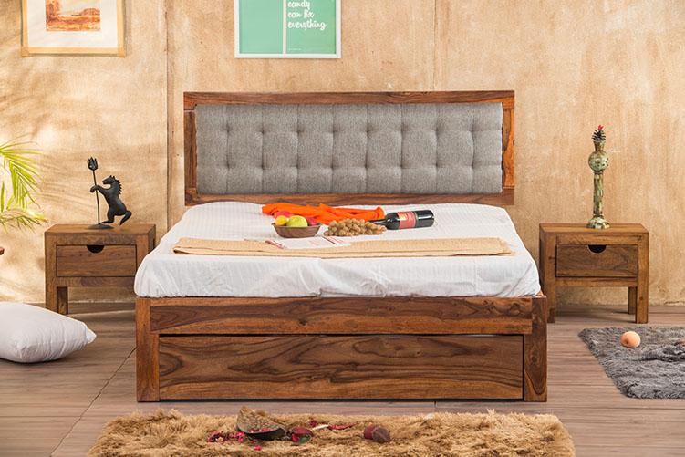 Solid Wood Estonia Bed Grey